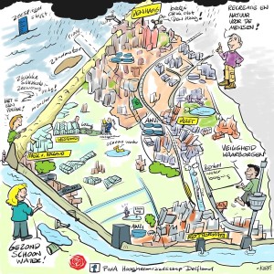 Het mooie Delfland in een PvdA cartoon